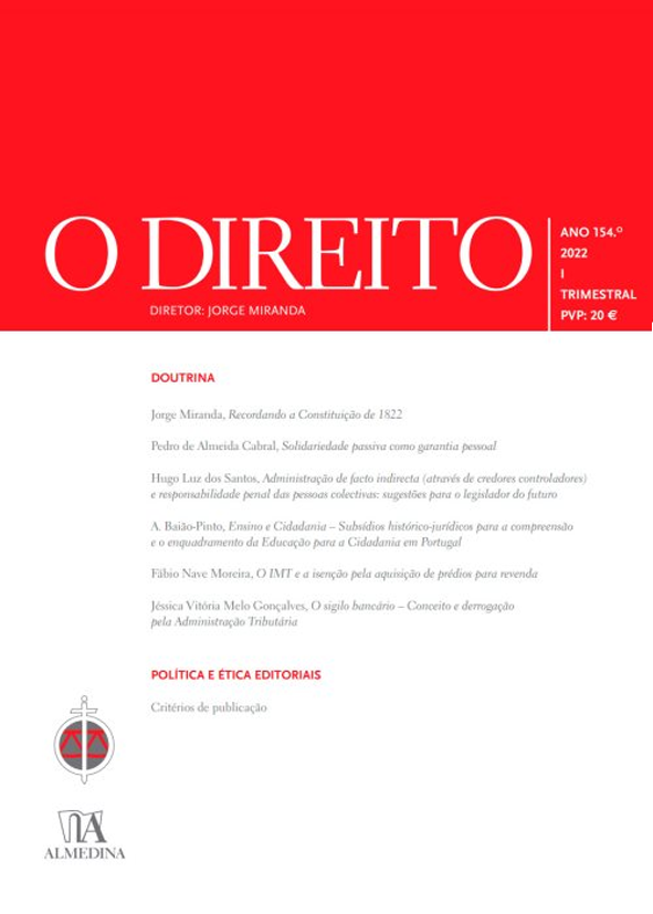 O DIREITO - ANO 154 (2022) - Nº I